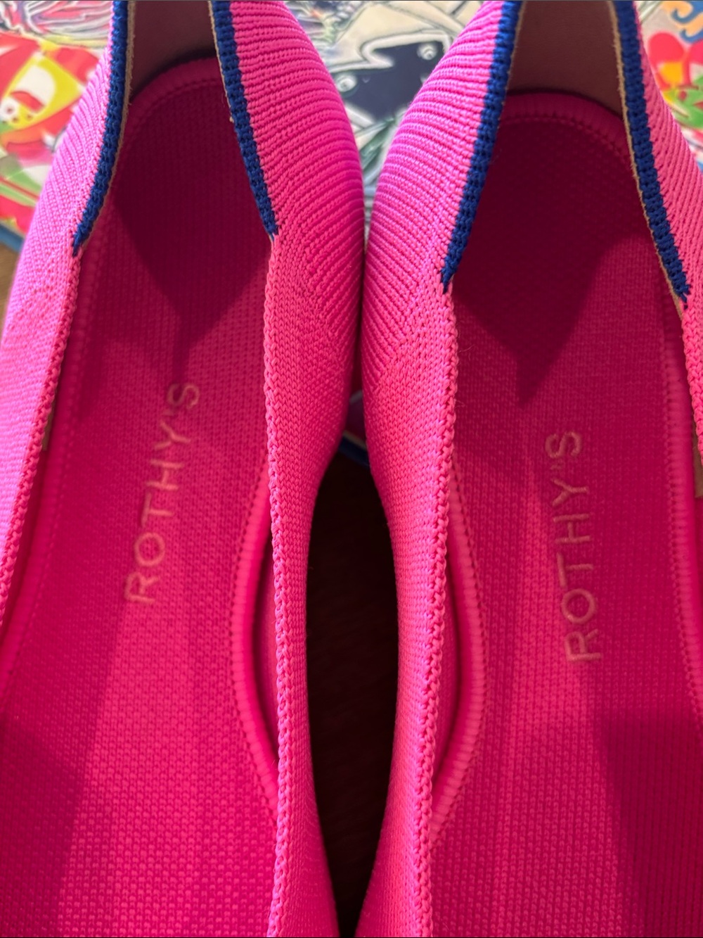 Rothy's Women's Pointed Knit Flats — Fuchsia Pink, new without box - Picture 3 of 5